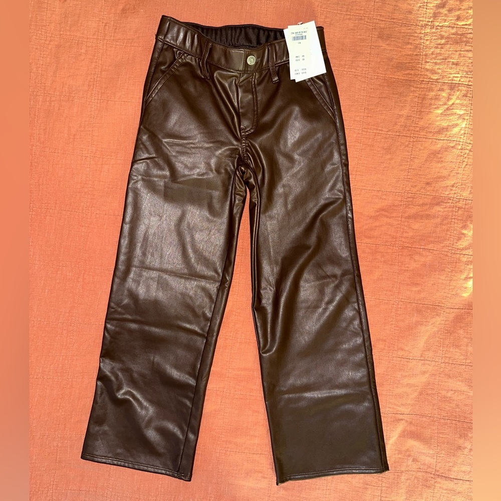 Abercrombie Kids Faux Leather Hi Waist Wide Leg Pants BRAND NEW